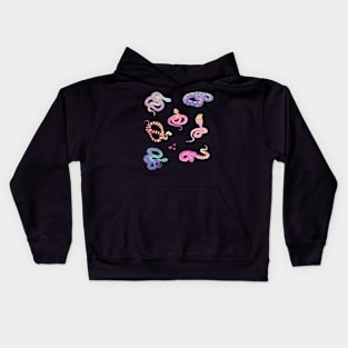 Cute watercolor snake sticker pack Kids Hoodie